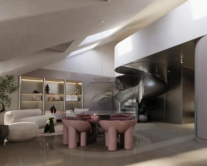 Visualisation of the attic apartment — Sobieskiego 5