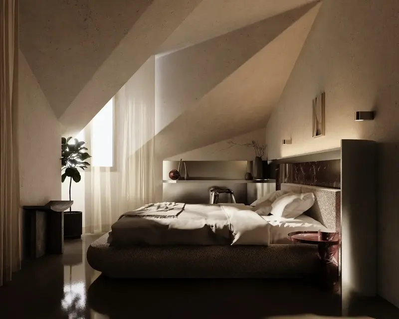 Visualisation of the attic apartment — view 2, Sobieskiego 5