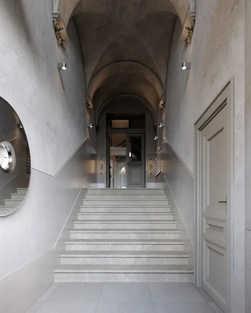 Vaulted hallway